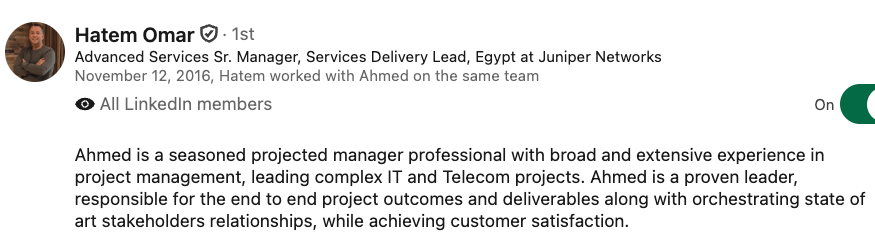 LinkedIn recommendation 9