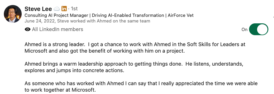 LinkedIn recommendation 11