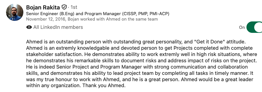 LinkedIn recommendation 8