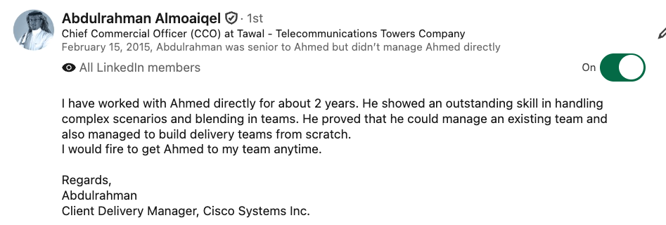LinkedIn recommendation 7