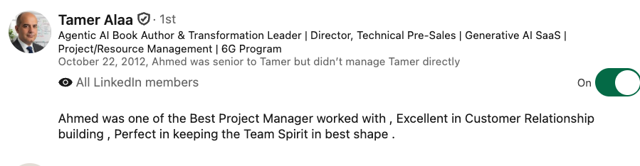 LinkedIn recommendation 4