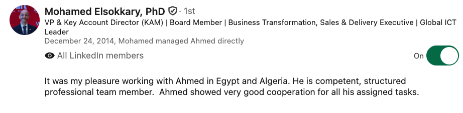 LinkedIn recommendation 5