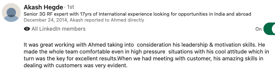 LinkedIn recommendation 6