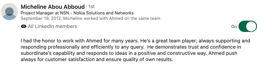 LinkedIn recommendation 2