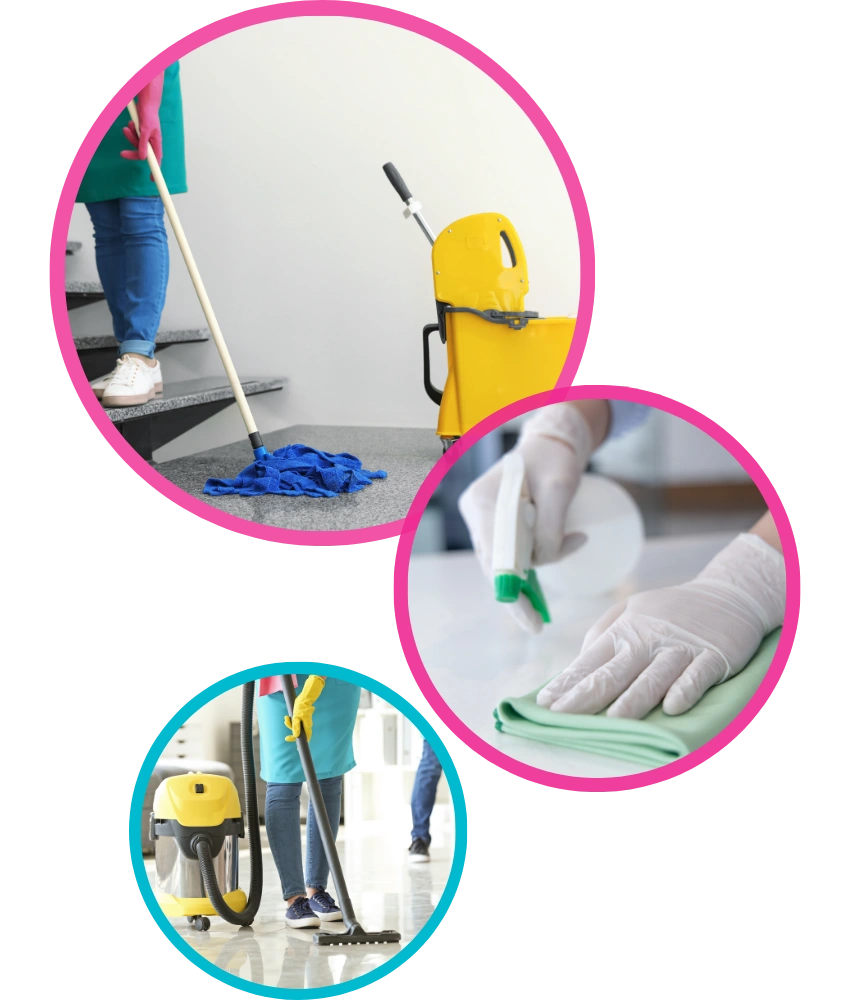 Viv’s Way Cleaning Service wiping down kitchen benches during a residential clean