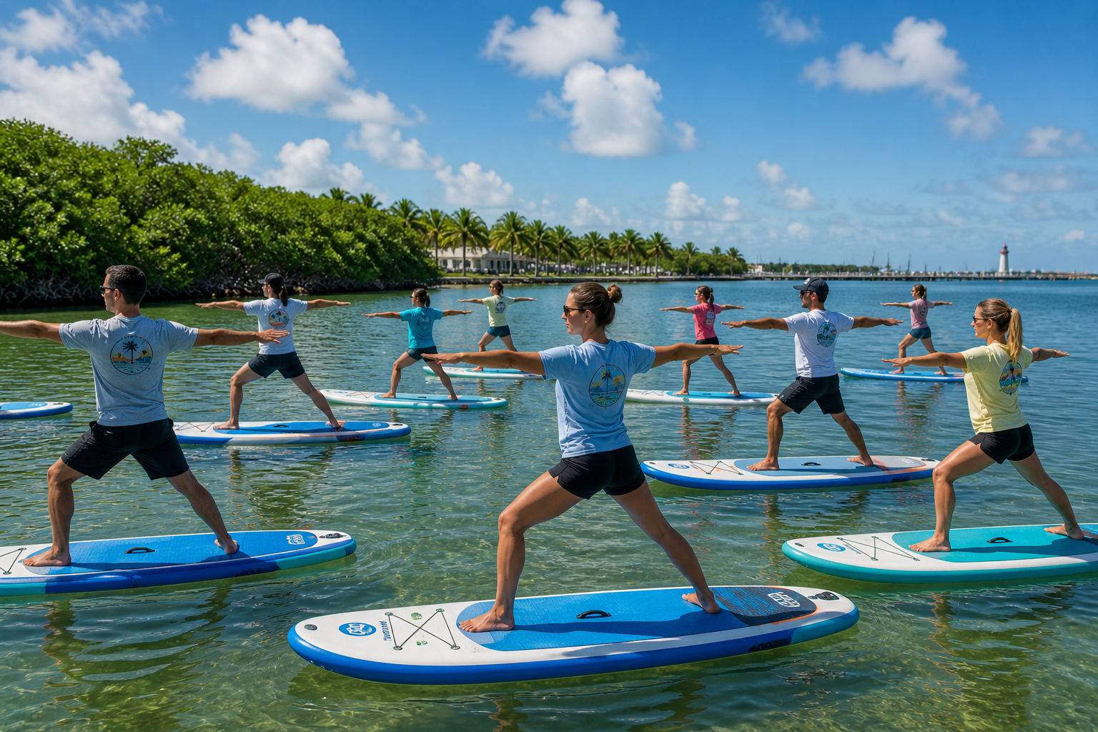 Group Paddle Board Yoga in Key West