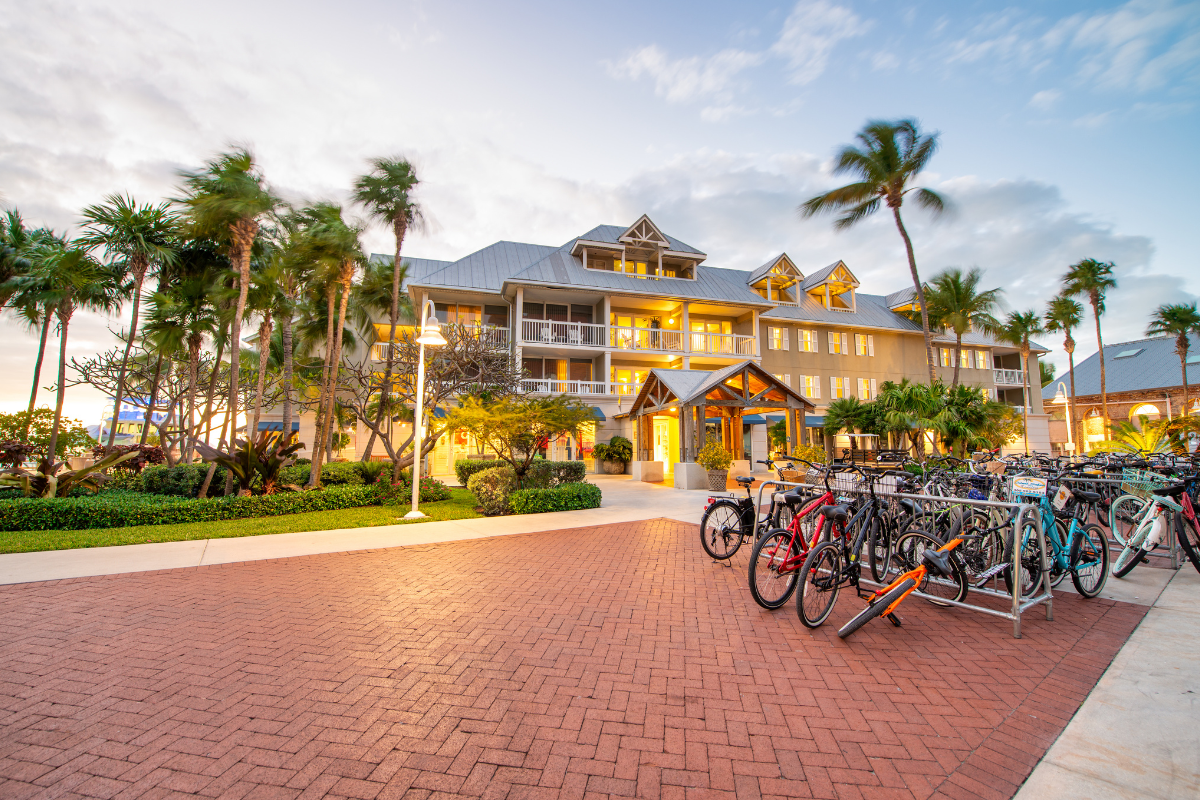 Bicycle rank outside a house in Key West  