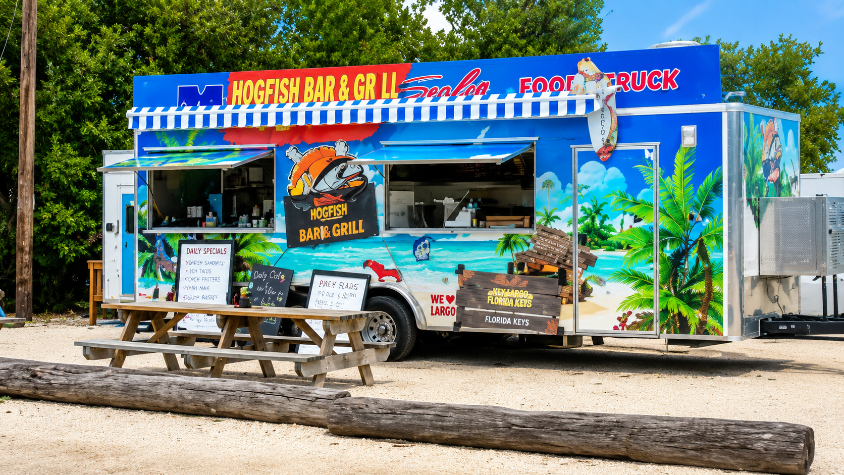 Food truck stop on Miami to Key West road trip