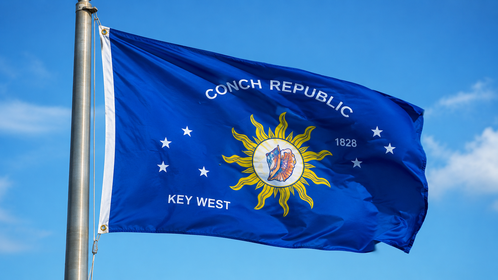 Conch Republic flag waiving in Key West