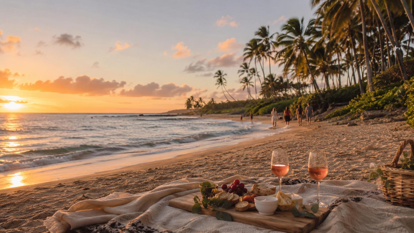 Picnic on the beach in Hawaii Picnic on the beach in Hawaii