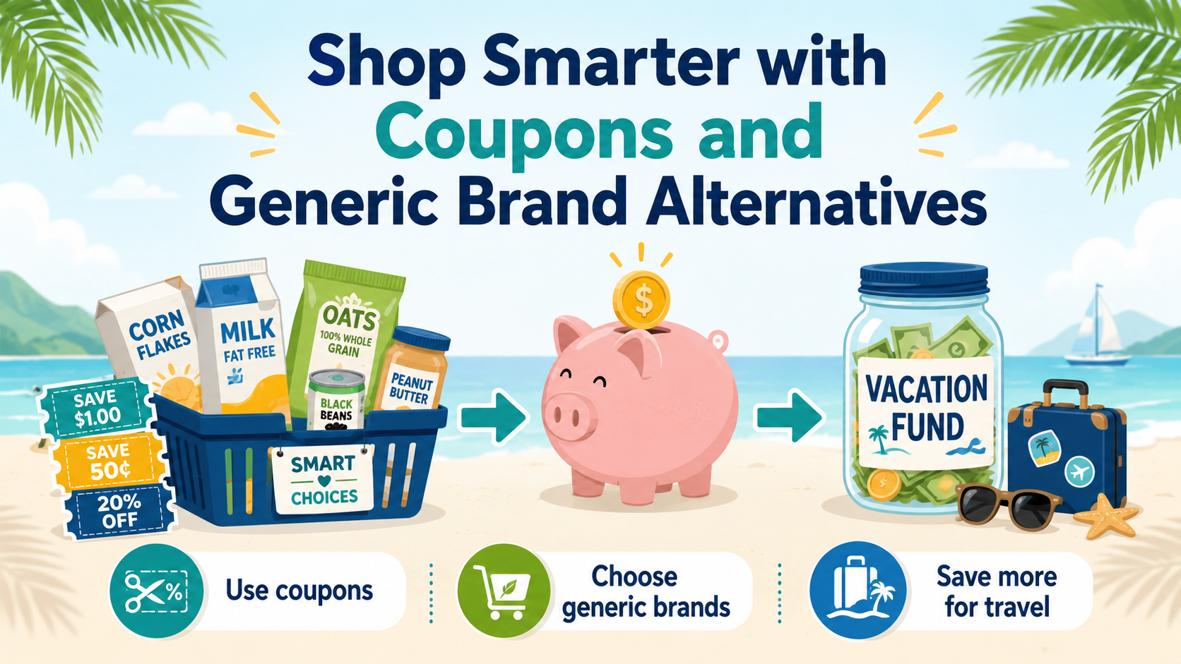 Graphic for saving money with food on travel savings plan