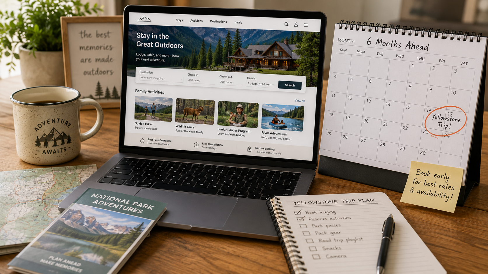 Booking early to save money on vacation. 