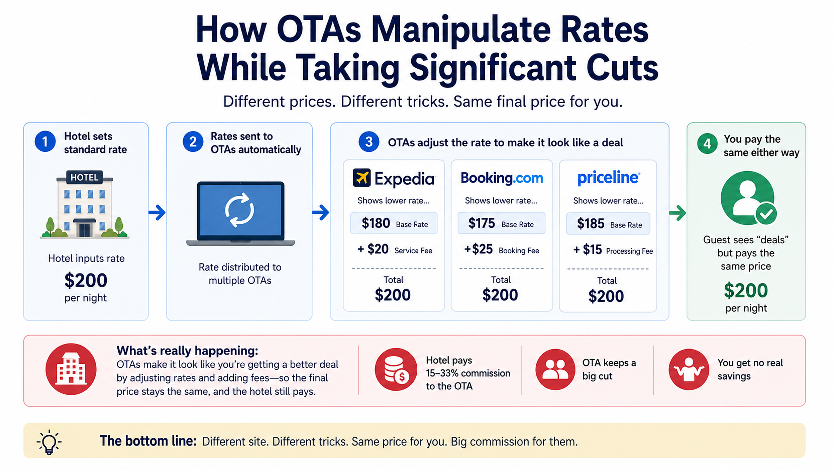 Expedia hotel deals info graphic about how OTA's control the prices 