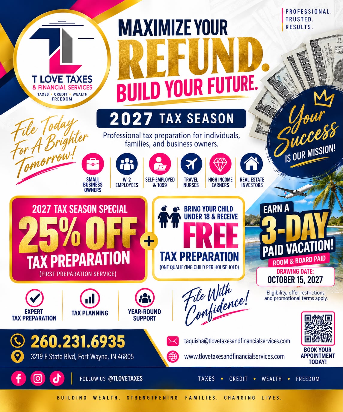 T Love Taxes & Financial Services promotional graphic