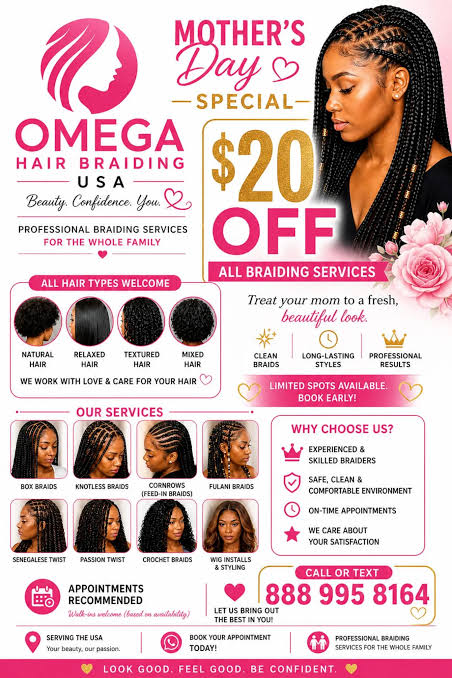 Omega hair braiding style 8