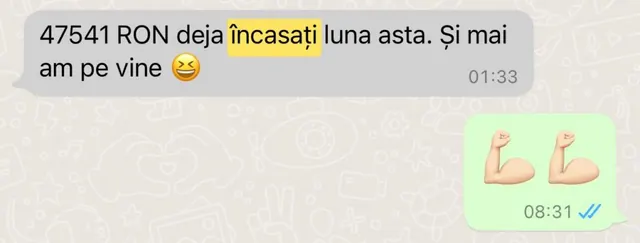 Mesaj de la un cursant: 47.541 lei încasați într-o lună