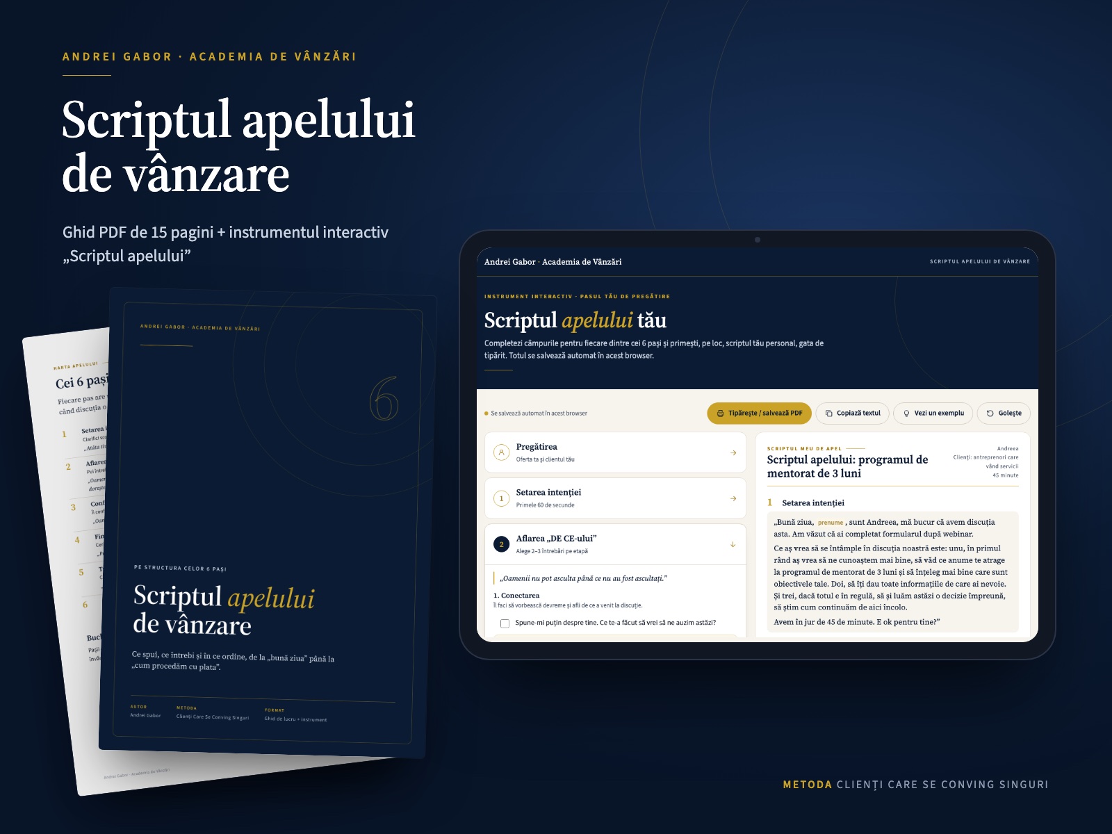 Scriptul apelului de vânzare
