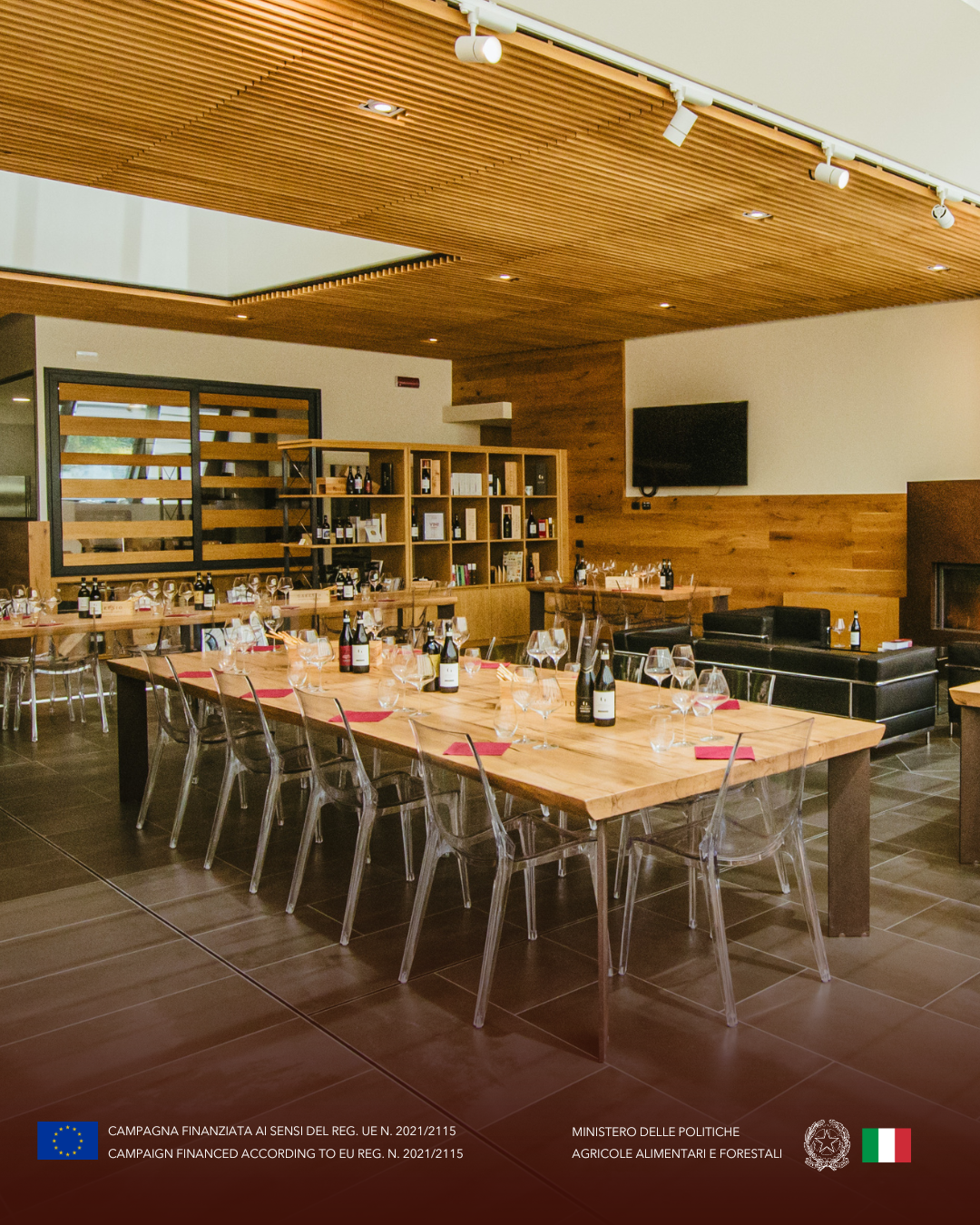 La sala degustazioni della Cantina