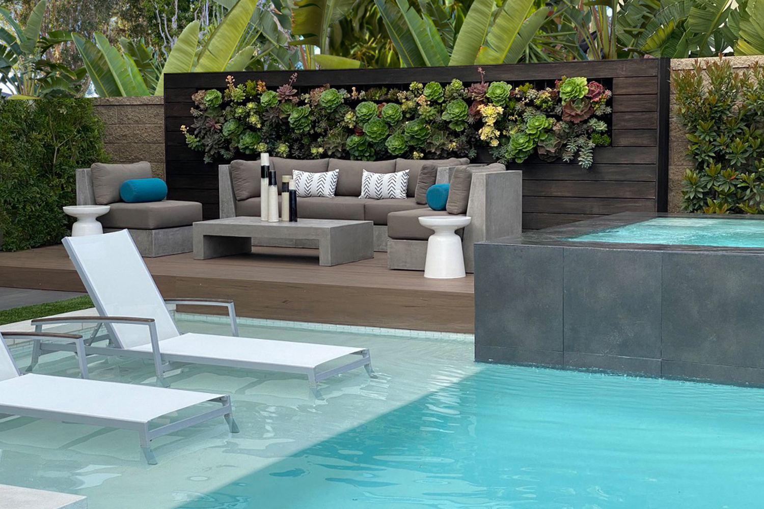 Outdoor vertical garden patio wall