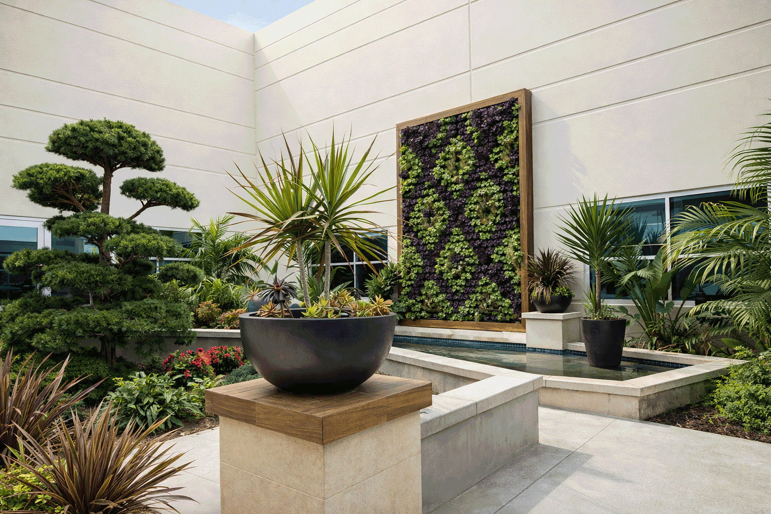 Lake Forest living wall and outdoor living design by Elevation Living Walls