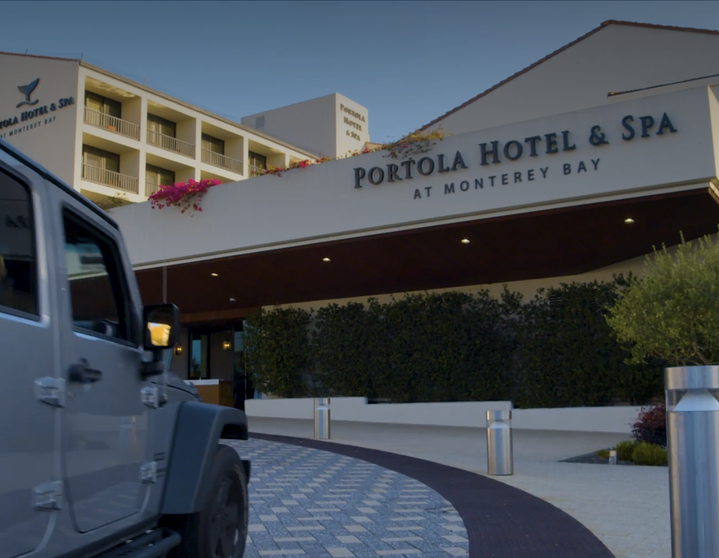 Portola Hotel and Spa location Monterey Bay waterfront California