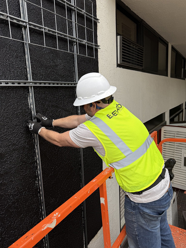 Rebuild — vertical garden frame construction Portola Hotel Spa Monterey by Elevation Living Walls