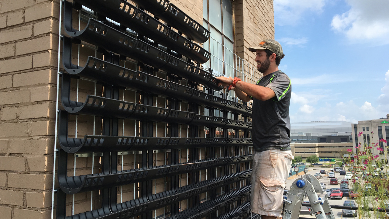 Construction detail for Elevation Living Walls project