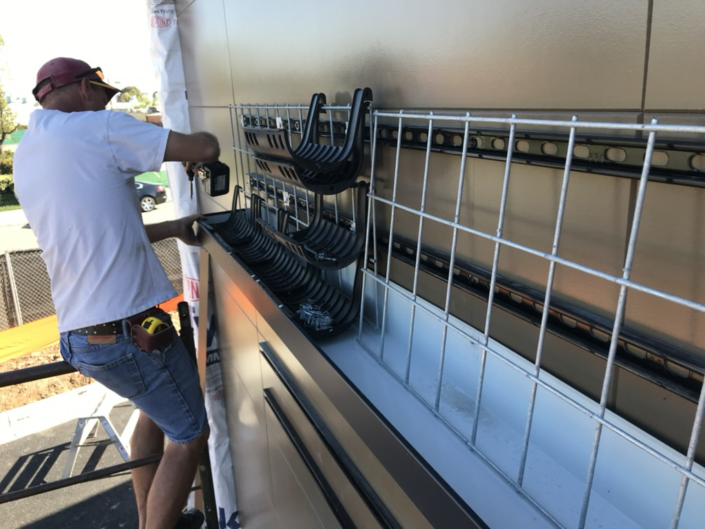 Coffee Bean and Tea Leaf living wall construction process