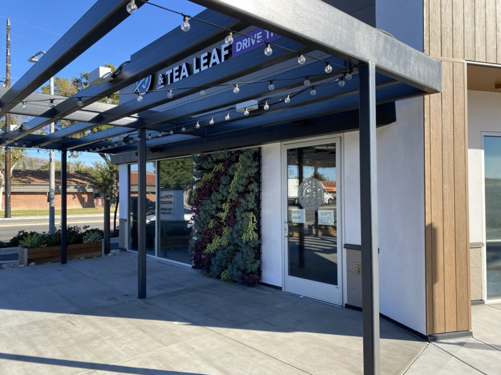 Completed Coffee Bean and Tea Leaf living wall front entry