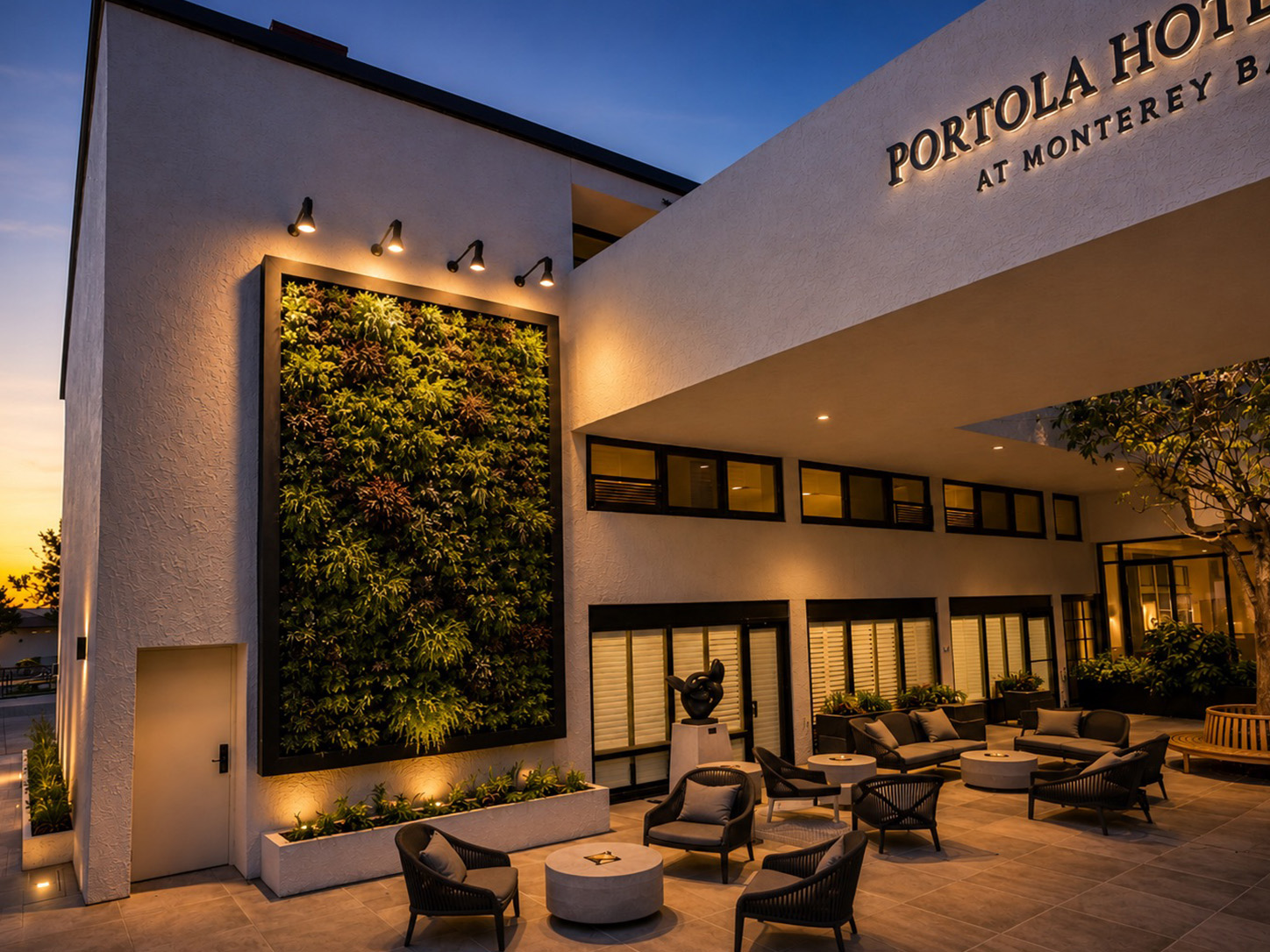Portola Hotel and Spa living wall by Elevation Living Walls