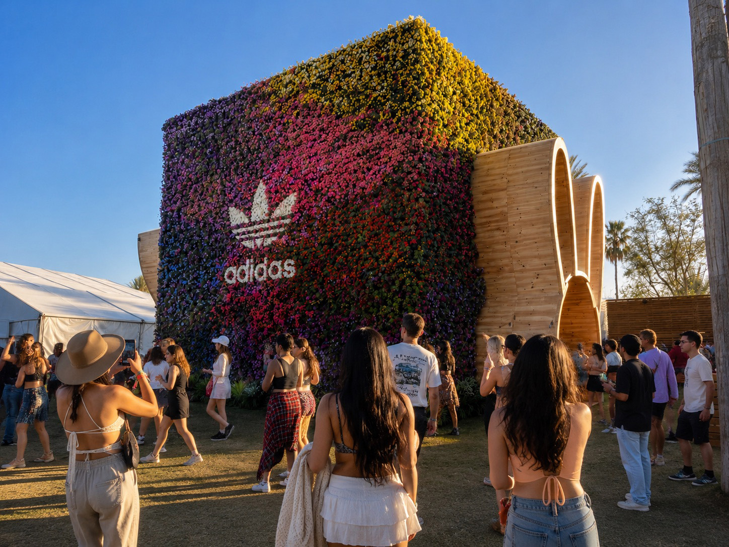 Coachella experiential plant wall activation