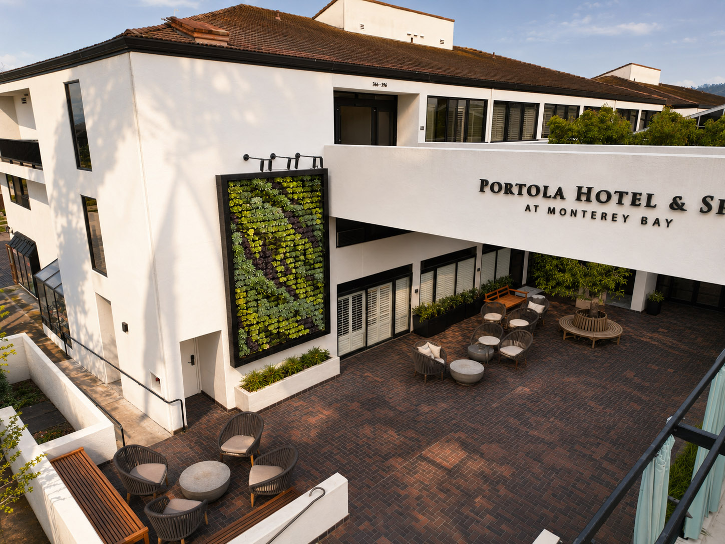 Featured living wall project at Portola Hotel and Spa in Monterey California