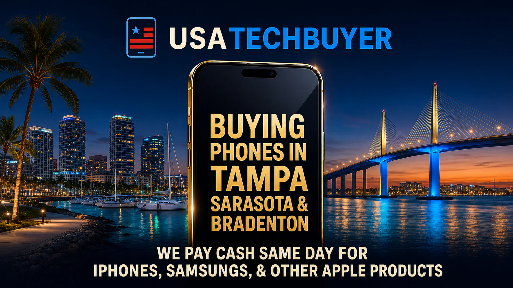 Buying phones for cash in Tampa · Sarasota · St. Petersburg · Bradenton