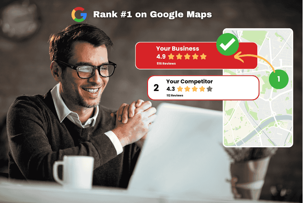 Smartphone search for Plumber Near Me with Google reviews comparison