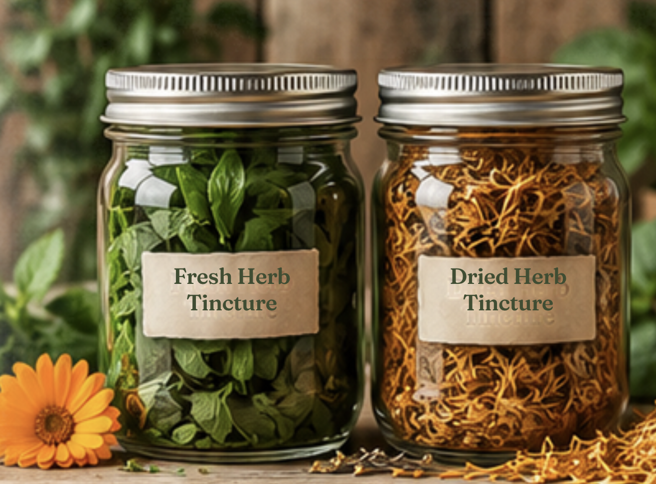 Herbal tincture jars