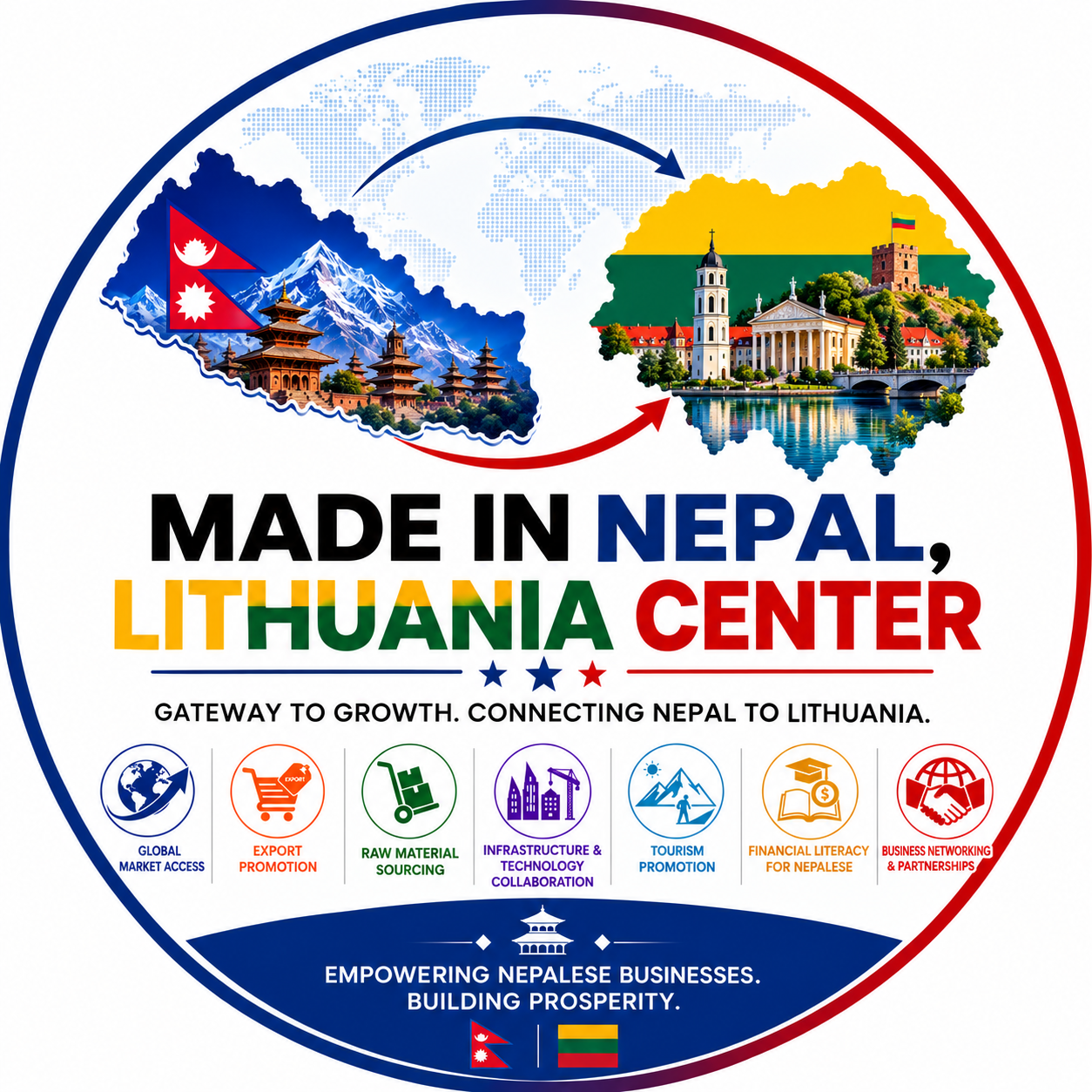 Made in Nepal, Lithuania Center logo
