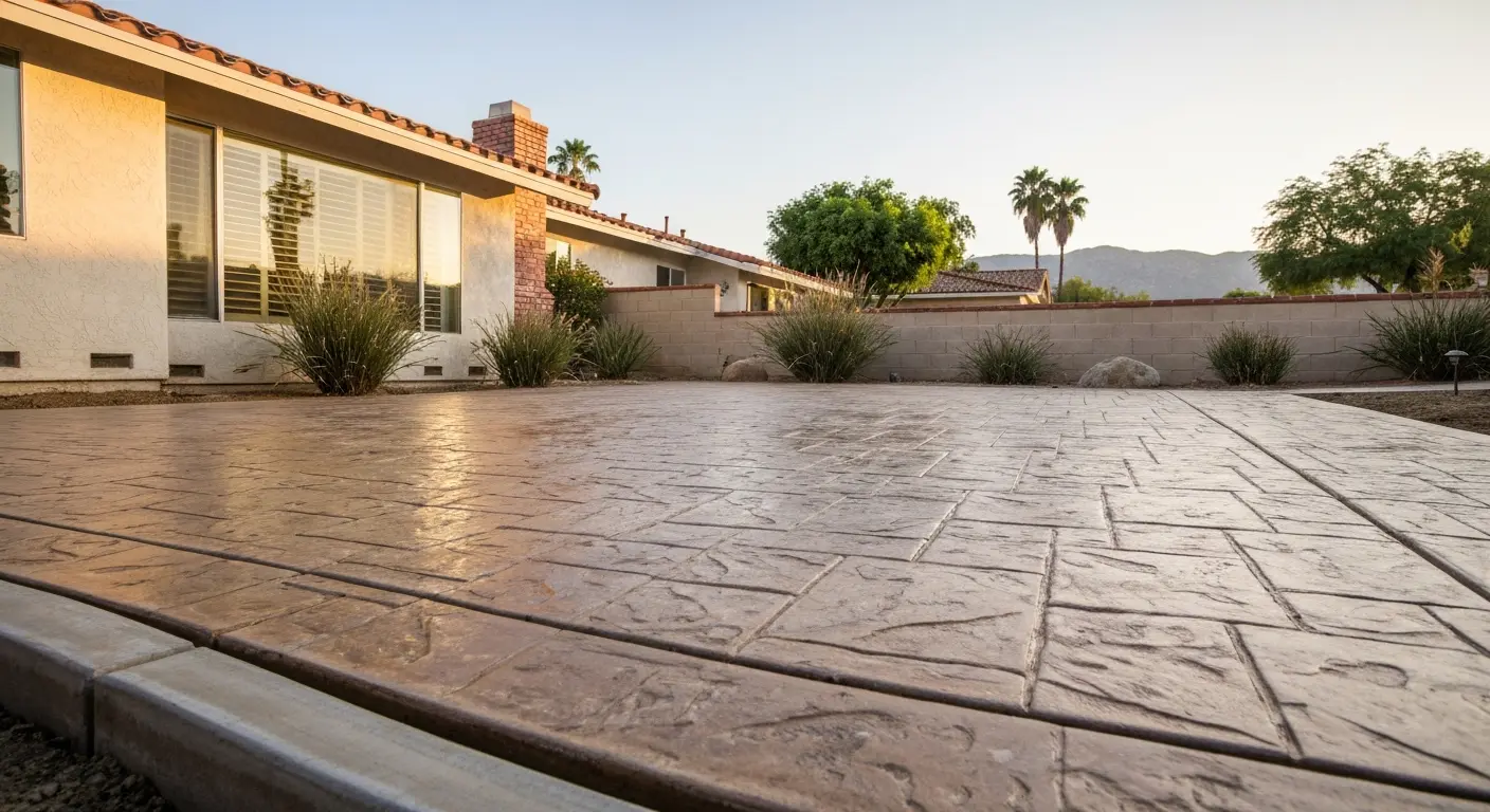 Stamped concrete patio in Diamond Bar