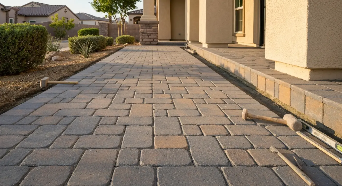 Paver walkway installation
