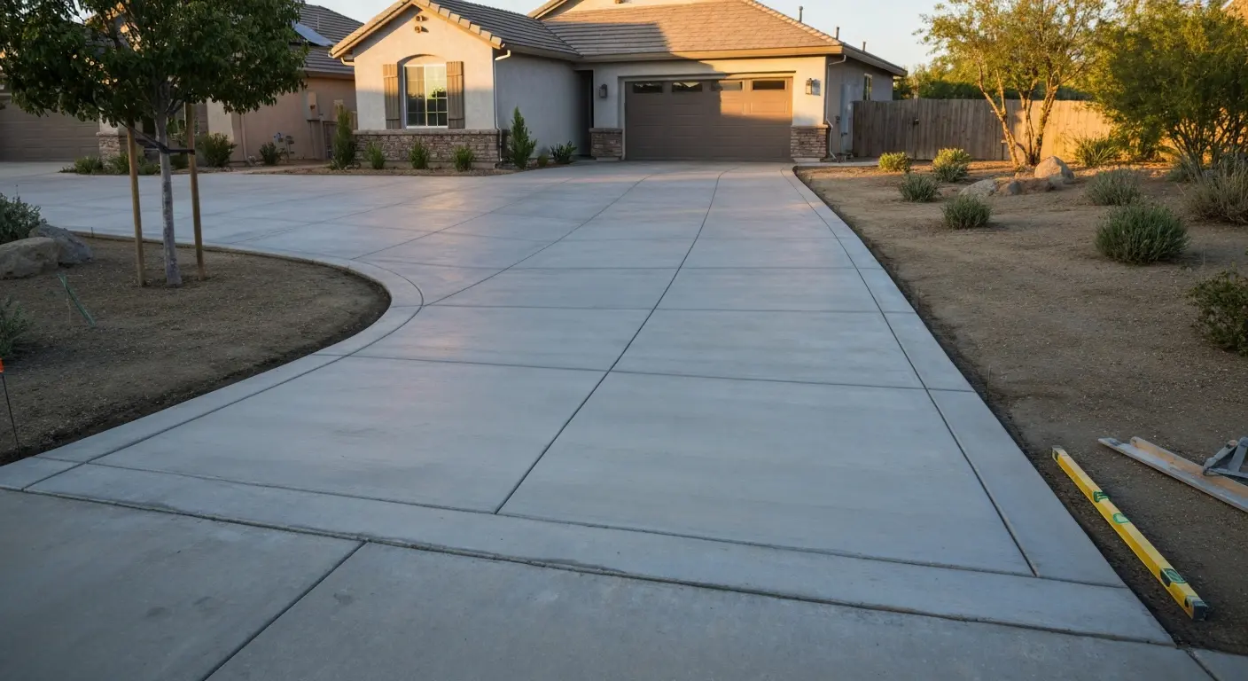 Concrete driveway