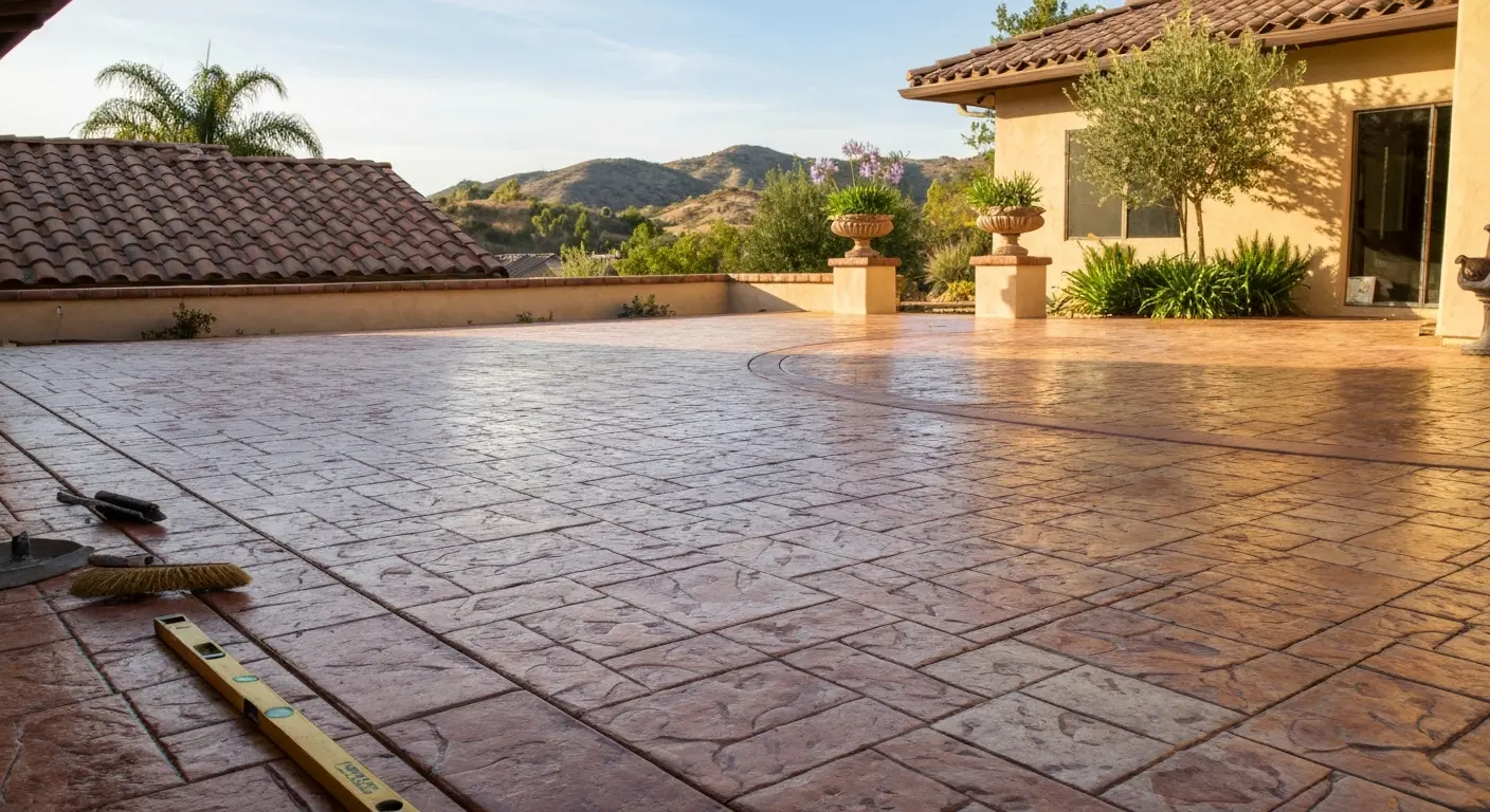 Stamped concrete patio