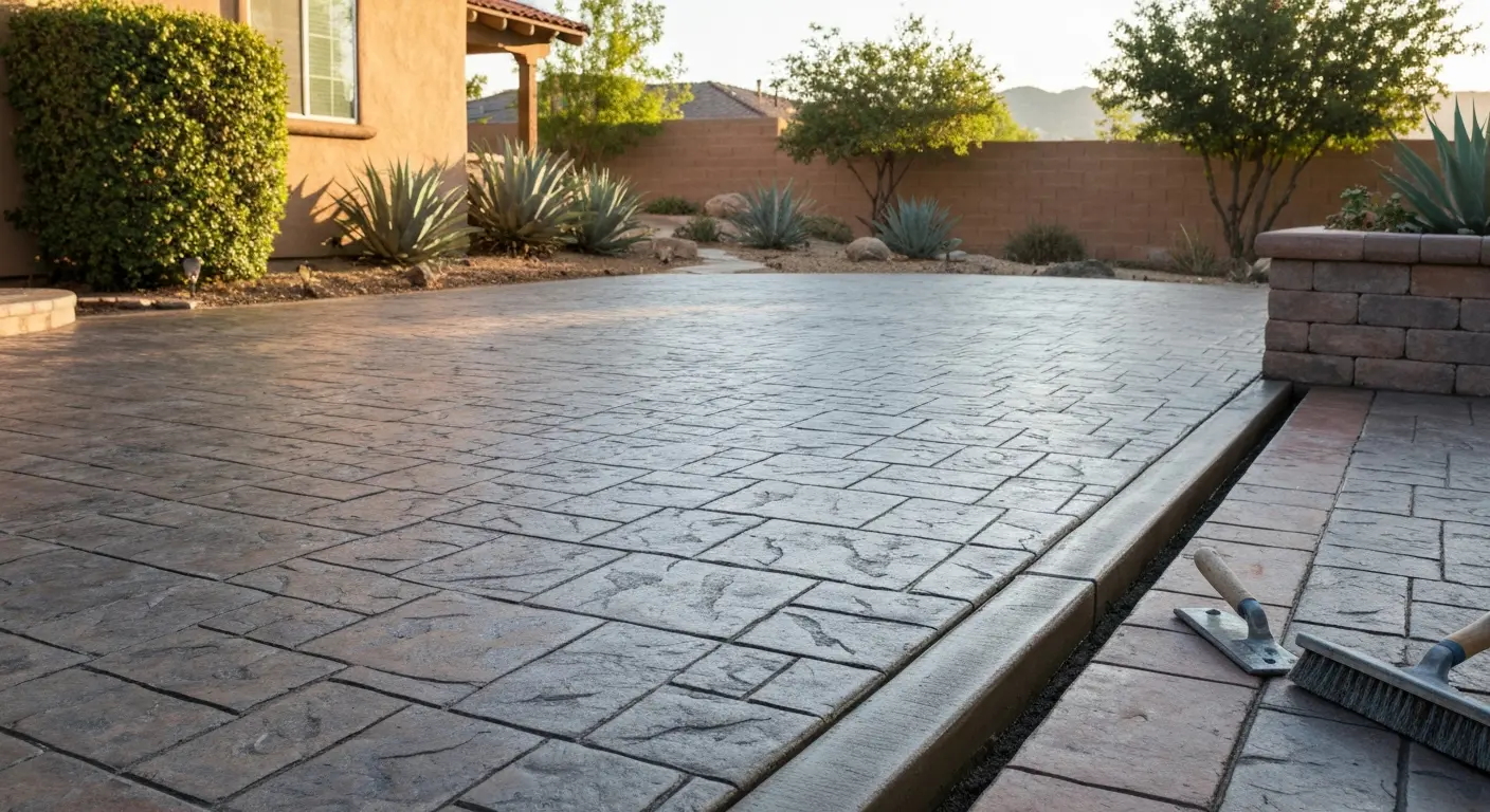 Stamped concrete patio