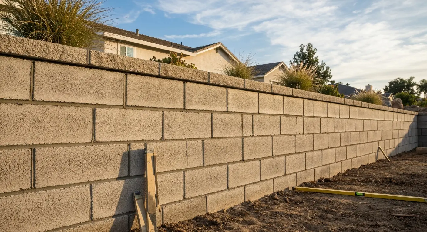 Gravity block retaining wall