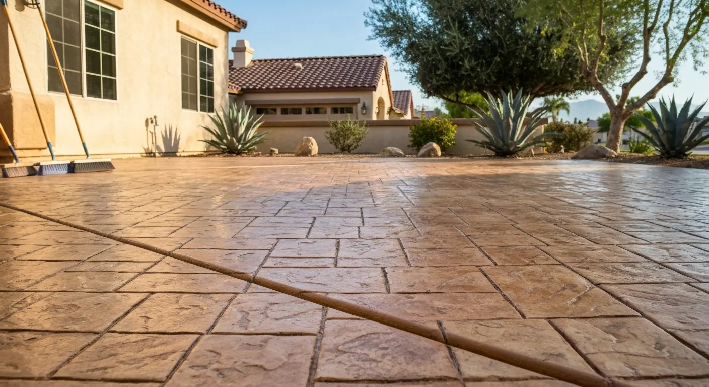Stamped concrete patio