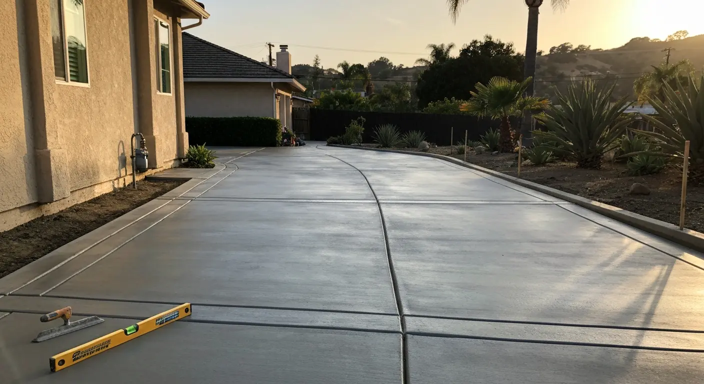 Concrete driveway installation