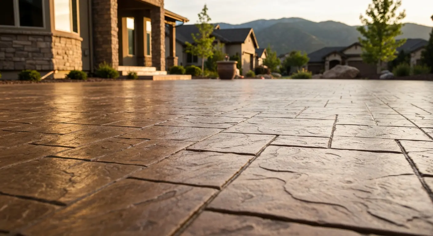 Stamped concrete patio