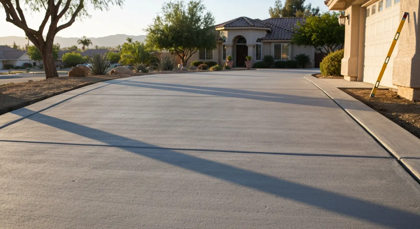 Concrete flatwork driveway