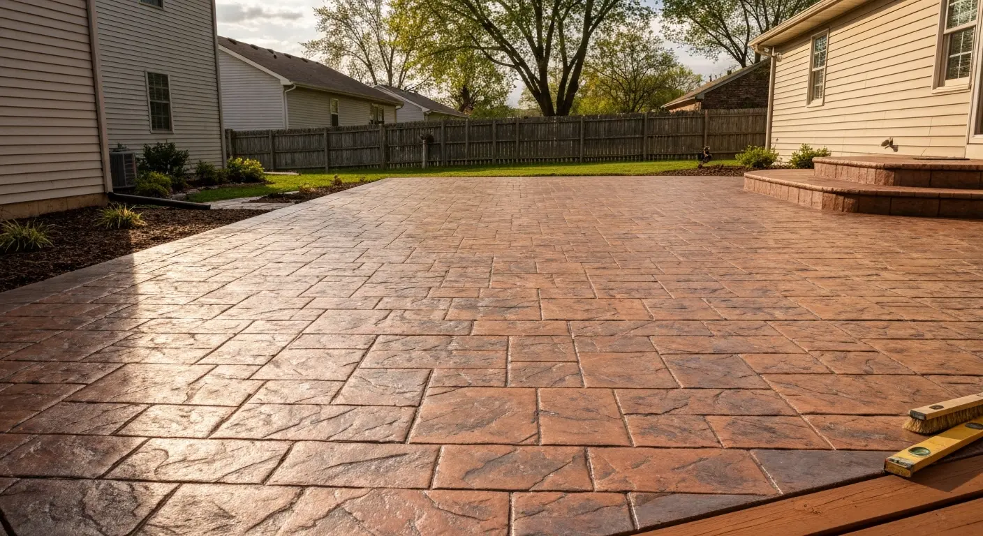 Stamped concrete patio