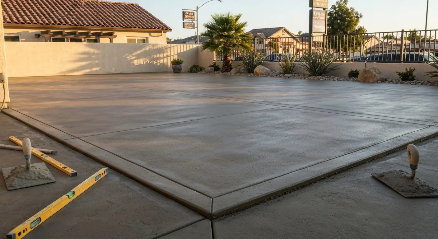 Concrete patio installation