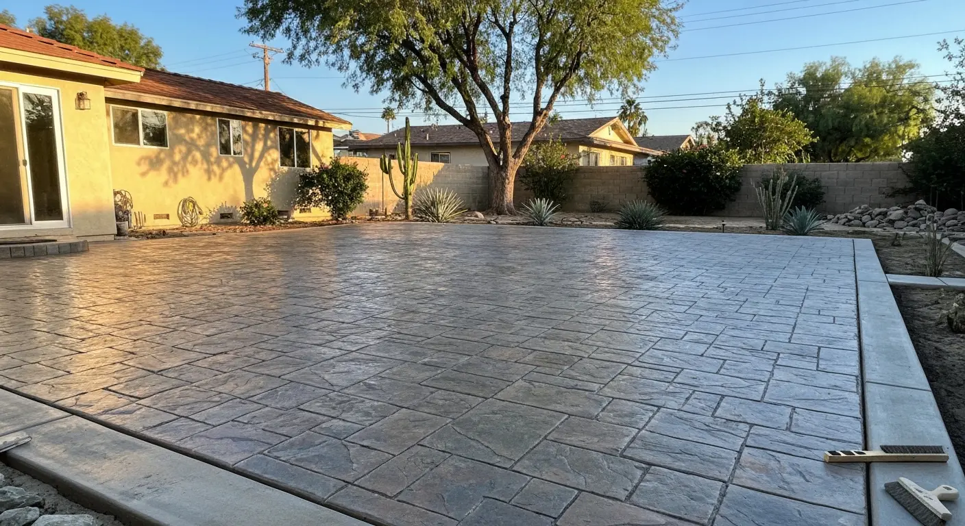 Stamped concrete patio in Riverside