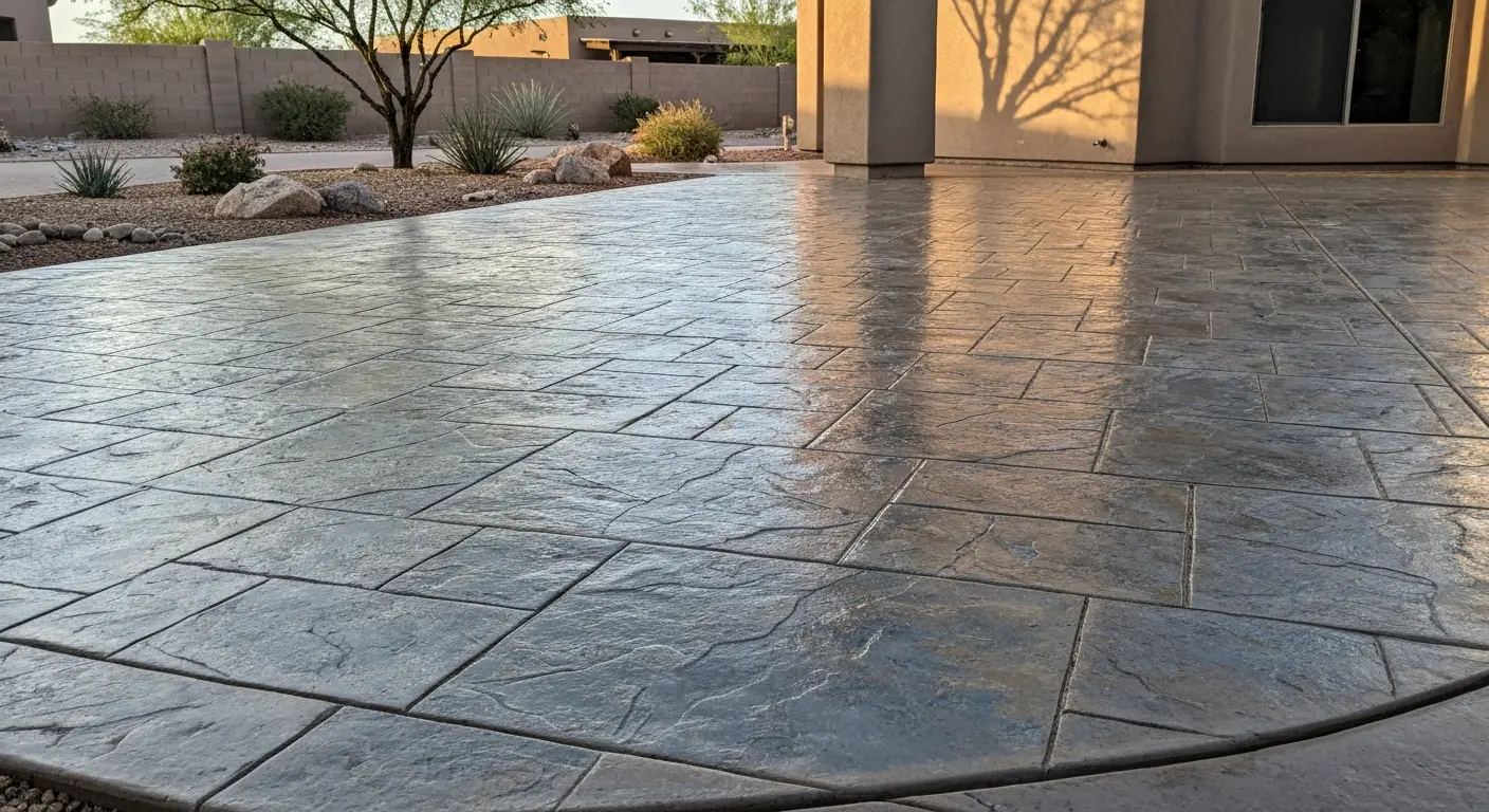 Stamped concrete patio project
